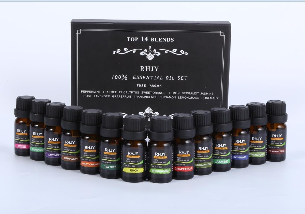Exclusive Aromatherapy Essential Oil Set — 10ml 14 incense — Side View