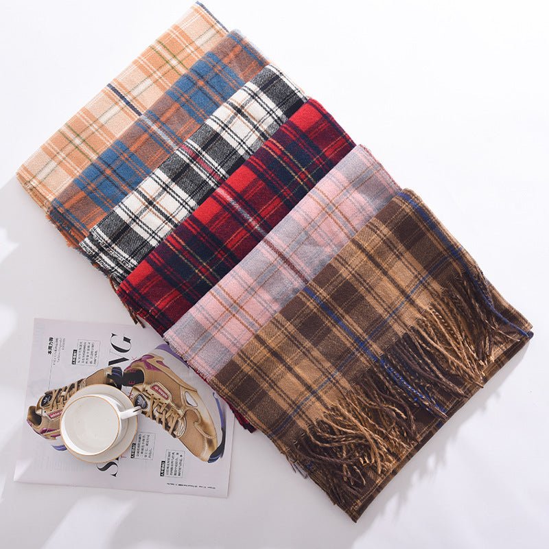 Exclusive Artificial Cashmere Scarf — Black — Size 200X68cm — Top View