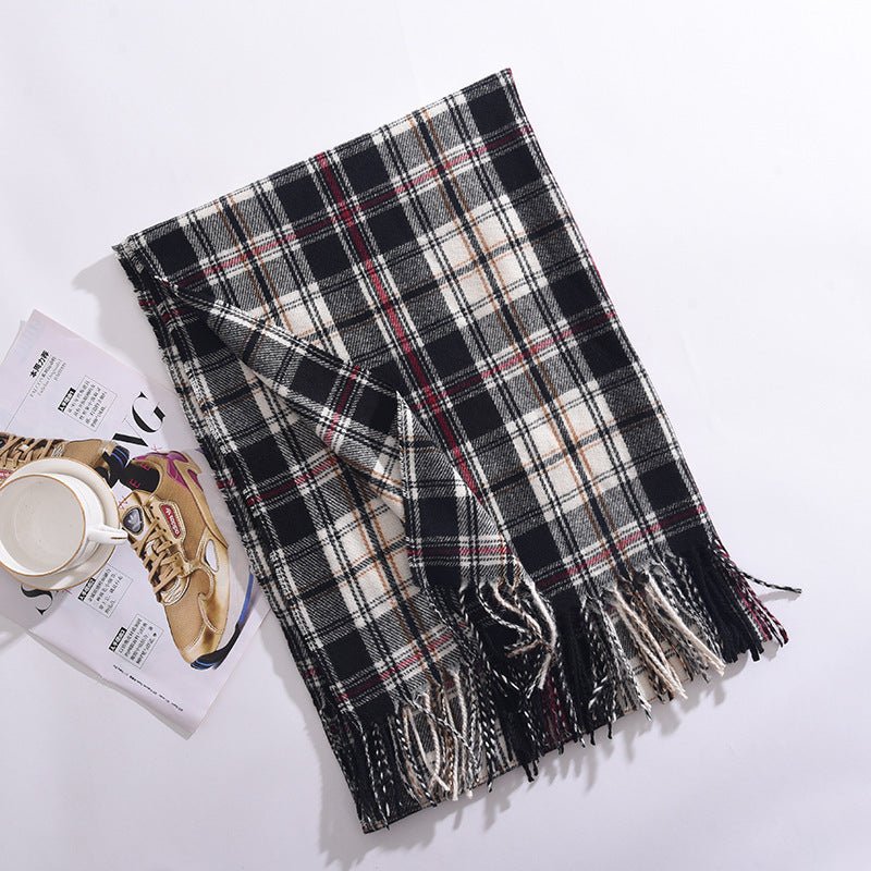 Exclusive Artificial Cashmere Scarf — Black — Size 200X68cm — Lifestyle View