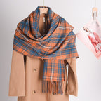Exclusive Artificial Cashmere Scarf — Black — Size 200X68cm — Front View