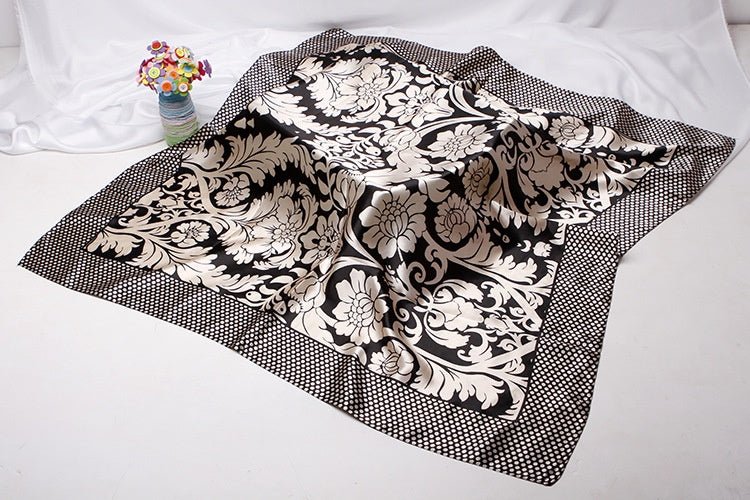 Exclusive Artificial Silk Small Square Towel Style — Red Paper Cut — Size 90x90 — Alternate View 12