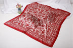 Exclusive Artificial Silk Small Square Towel Style — Red Paper Cut — Size 90x90 — Alternate View 10