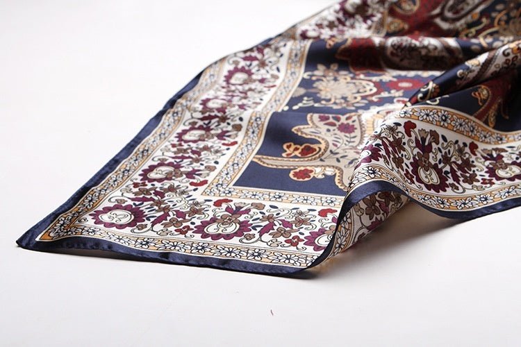 Exclusive Artificial Silk Small Square Towel Style — Red Paper Cut — Size 90x90 — Alternate View 7