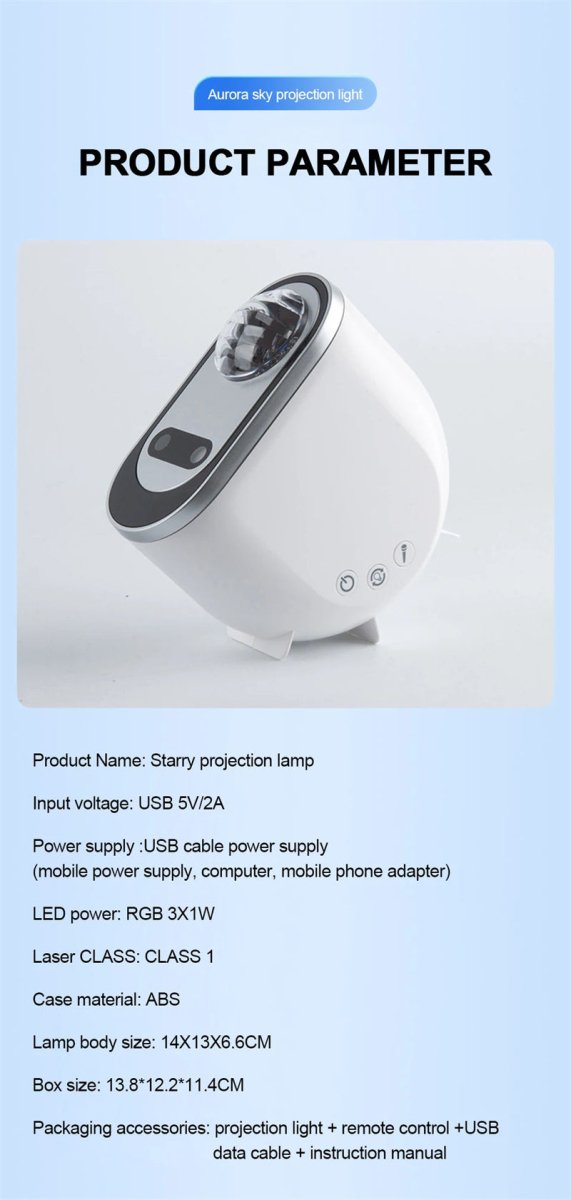 Exclusive Aurora Borealis Starlight Projector — White — Size USB — Alternate View 10