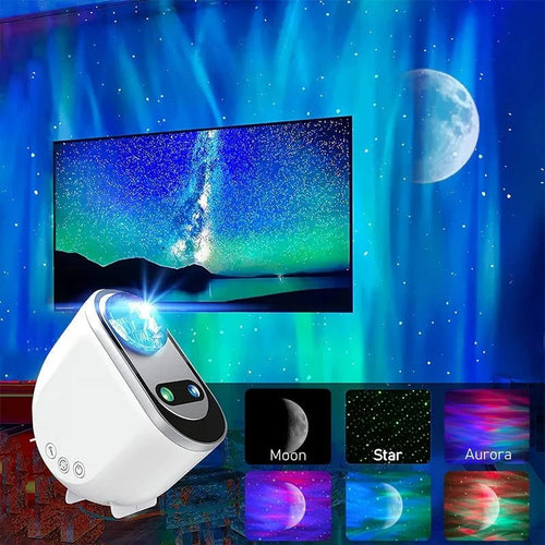 Exclusive Aurora Borealis Starlight Projector — White — Size USB — Front View