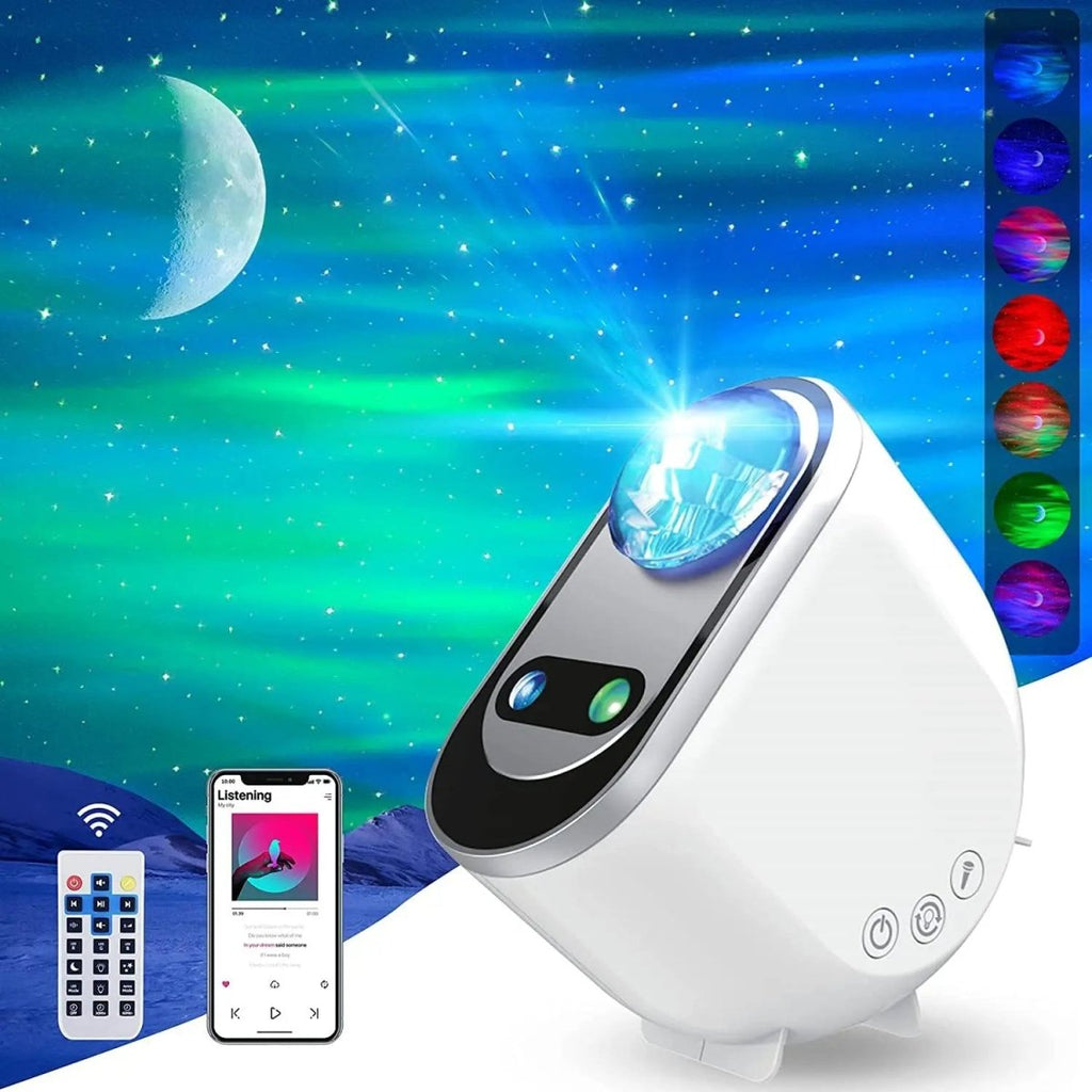 Exclusive Aurora Borealis Starlight Projector — White — Size USB — Side View