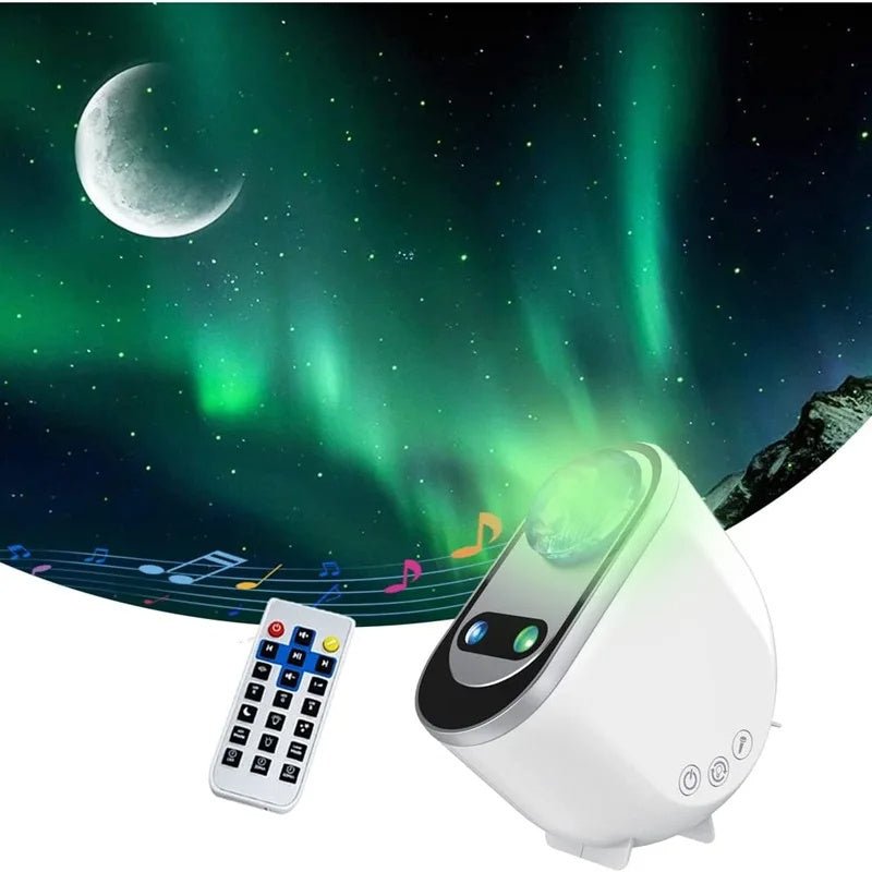 Exclusive Aurora Borealis Starlight Projector — White — Size USB — Back View