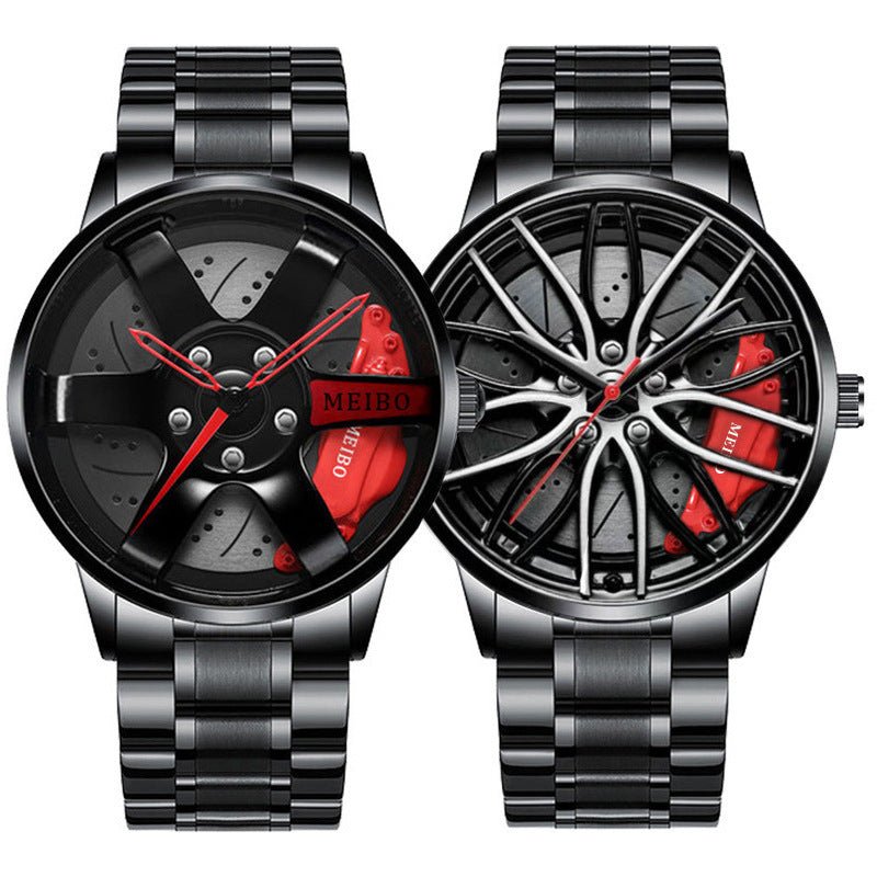 Exclusive Men's Vacuum Plating Wheel Style — One Belt Red — Front View