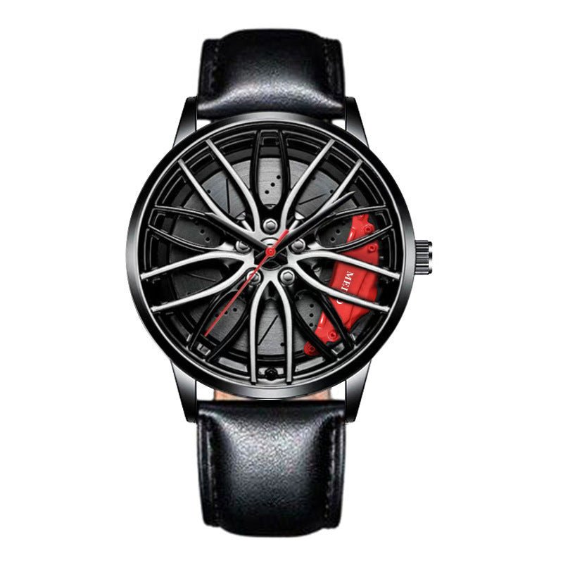 Exclusive Men's Vacuum Plating Wheel Style — One Belt Red — Detail View