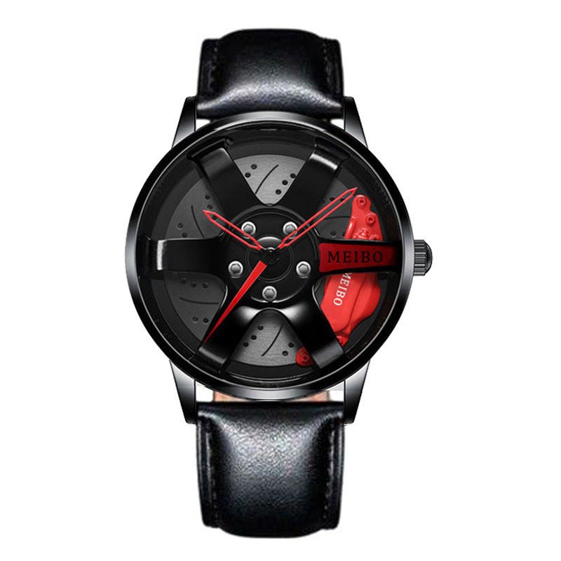 Exclusive Men's Vacuum Plating Wheel Style — One Belt Red — Top View