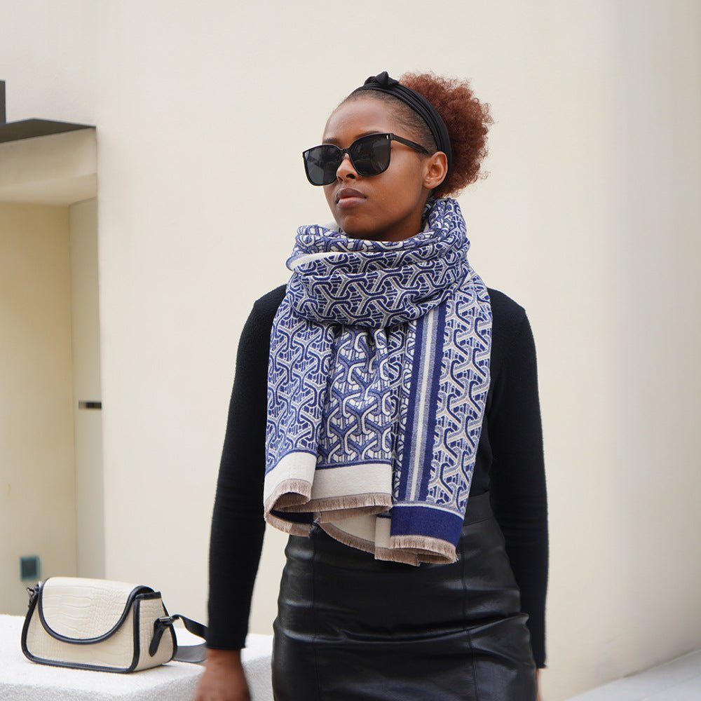 Exclusive Autumn And Winter Artificial Cashmere Scarf — SY28606 Khaki — Size 65x185cm — Alternate View 9