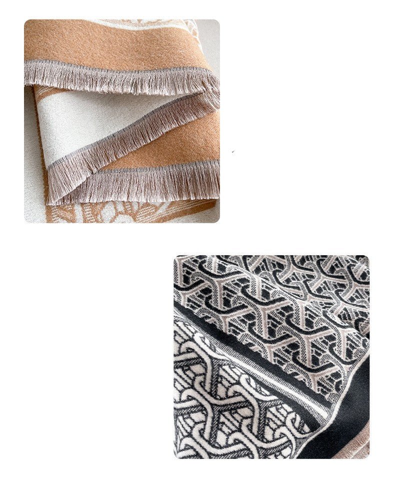 Exclusive Autumn And Winter Artificial Cashmere Scarf — SY28606 Khaki — Size 65x185cm — Alternate View 10