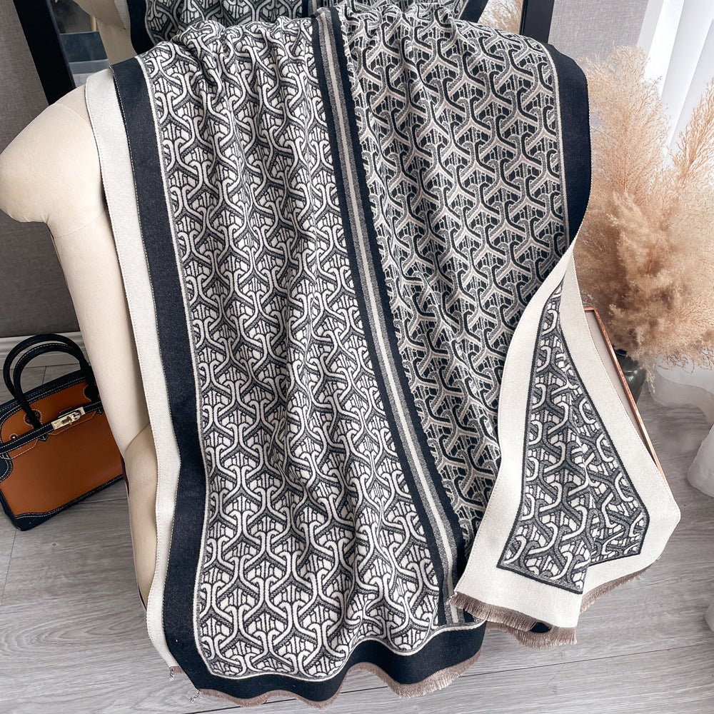 Exclusive Autumn And Winter Artificial Cashmere Scarf — SY28606 Khaki — Size 65x185cm — Alternate View 7