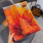 Exclusive Autumn And Winter Duplex Printing Thickened Artificial Cashmere Scarf — Beige Orange — Size 60X180cm — Top View