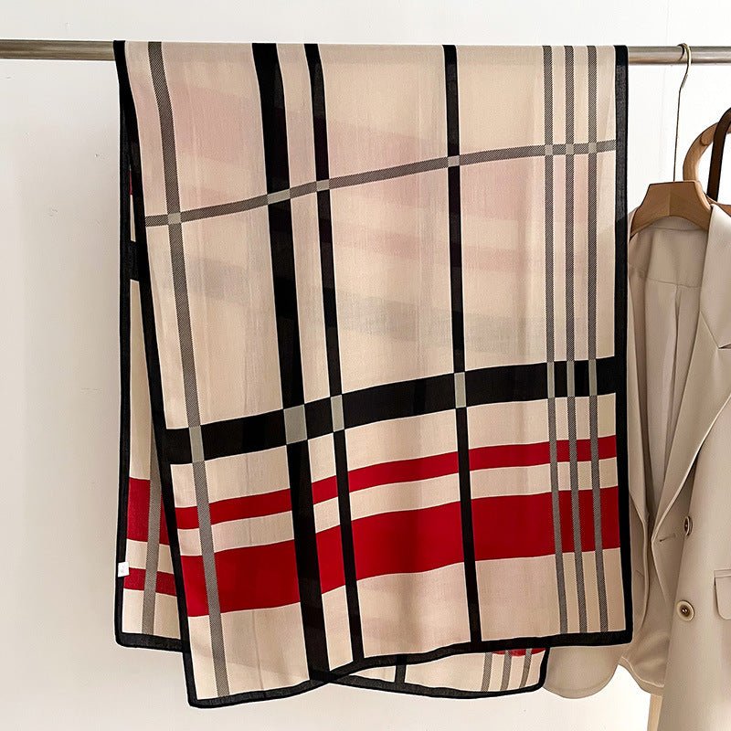 Exclusive Autumn And Winter Scarf — Beige — Size 66x178cm — Lifestyle View