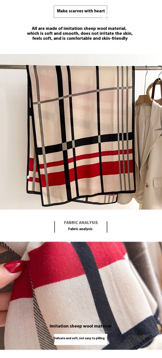 Exclusive Autumn And Winter Scarf — Beige — Size 66x178cm — Alternate View 8