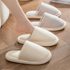 Exclusive Autumn And Winter Warm Plush House Shoes — Brown — Size 40or41 — Front View