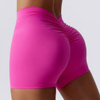 Exclusive Deep V Back Ruched Yoga Shorts for Women ? Tight Fitness Athletic Shorts ? Dark Purple ? Size XS ? Alternate View 17