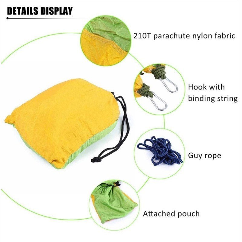 Exclusive Backpacking Hammock — Green + gray — Back View