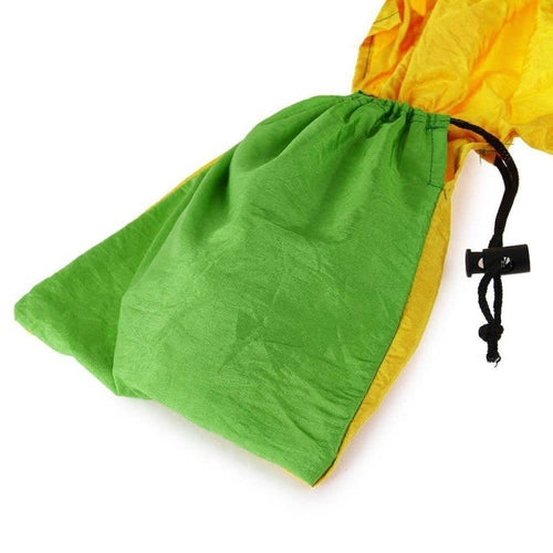 Exclusive Backpacking Hammock — Green + gray — Side View
