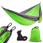 Exclusive Backpacking Hammock — Green + gray — Lifestyle View