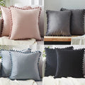 Exclusive Ball Lace Pillow | Decorative Elegance & Comfort — White — Size 40x40xm — Front View
