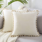 Exclusive Ball Lace Pillow | Decorative Elegance & Comfort — White — Size 40x40xm — Back View