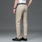 Exclusive Bamboo Fiber Thin Loose Business Formal Wear Trousers — Gray — Size 29 — Lifestyle View