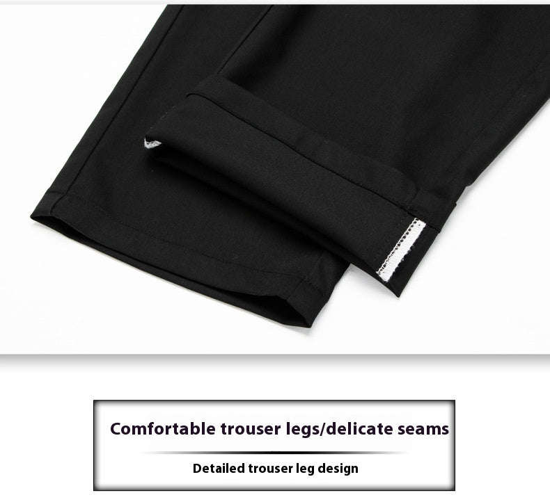 Exclusive Bamboo Fiber Thin Loose Business Formal Wear Trousers — Gray — Size 29 — Alternate View 15