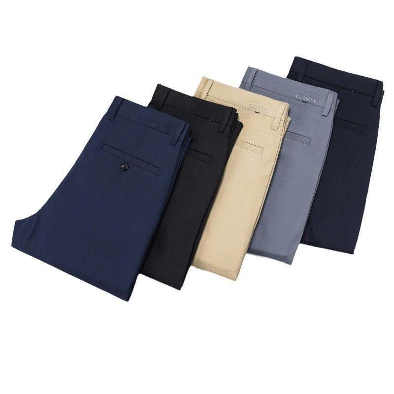 Exclusive Bamboo Fiber Thin Loose Business Formal Wear Trousers — Gray — Size 29 — Detail View