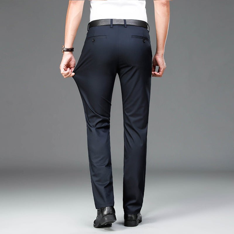 Exclusive Bamboo Fiber Thin Loose Business Formal Wear Trousers — Gray — Size 29 — Alternate View 9