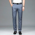 Exclusive Bamboo Fiber Thin Loose Business Formal Wear Trousers — Gray — Size 29 — Front View