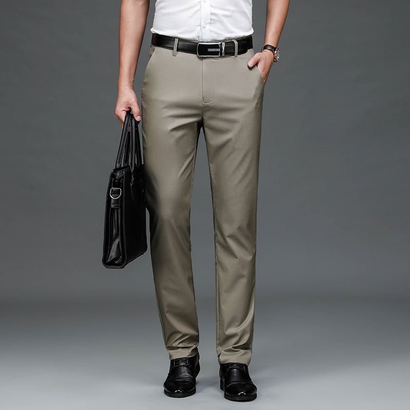 Exclusive Bamboo Fiber Thin Loose Business Formal Wear Trousers — Gray — Size 29 — Alternate View 7
