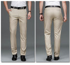 Exclusive Bamboo Fiber Thin Loose Business Formal Wear Trousers — Gray — Size 29 — Alternate View 11