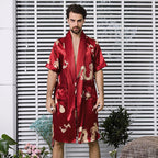 Exclusive Bathrobe Silk Nightgown And Short Pajama — Black nightgown and short pant — Size M — Alternate View 7