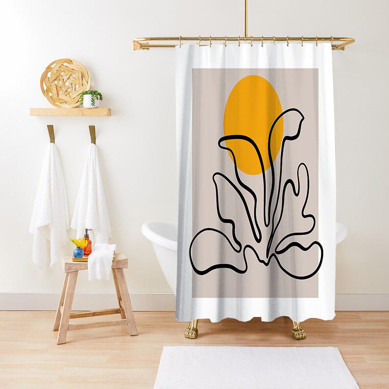 Exclusive Green Plant Print Waterproof Shower Curtain — YLYYO01 — Size 150x180CM — Lifestyle View