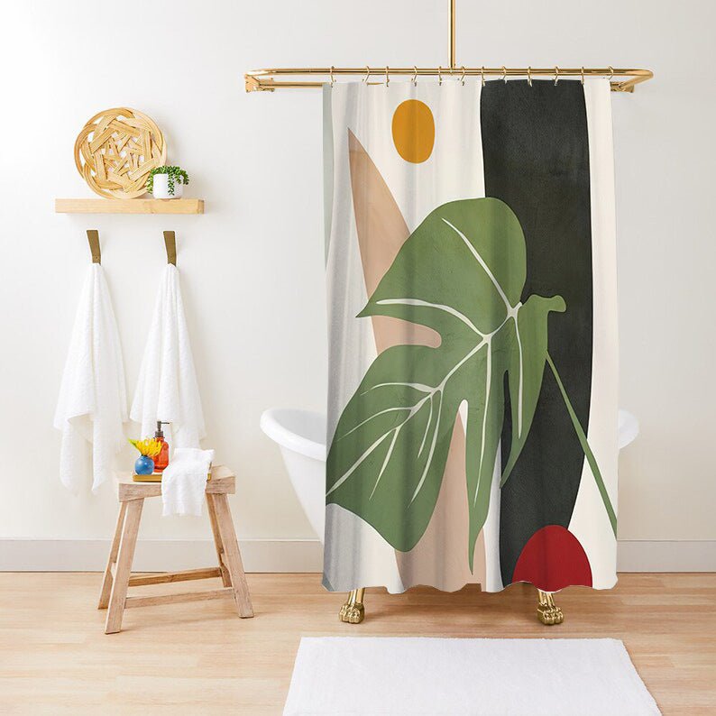 Exclusive Green Plant Print Waterproof Shower Curtain — YLYYO01 — Size 150x180CM — Alternate View 21