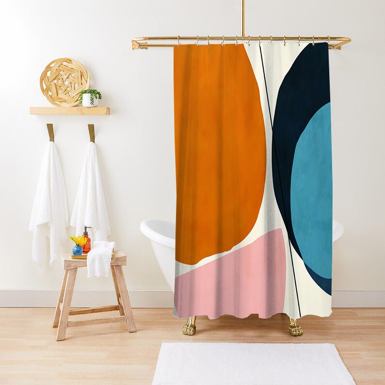 Exclusive Green Plant Print Waterproof Shower Curtain — YLYYO01 — Size 150x180CM — Back View