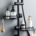 Exclusive Bathroom Shower Storage Rack — Elegant Black Shelf 1 Pack — Front View
