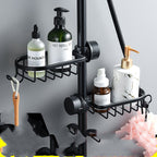 Exclusive Bathroom Shower Storage Rack — Elegant Black Shelf 1 Pack — Detail View