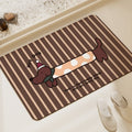 Exclusive Bathroom Soft Diatomaceous Earth Mat — Checkered hot dog — Size 40x60cm — Front View
