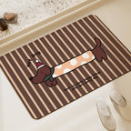 Exclusive Bathroom Soft Diatomaceous Earth Mat — Checkered hot dog — Size 40x60cm — Front View