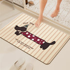 Exclusive Bathroom Soft Diatomaceous Earth Mat — Checkered hot dog — Size 40x60cm — Detail View