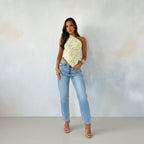 Exclusive Women's Lace Backless Asymmetric Neck Vest Top ? Solid Colour Sleeveless Streetwear ? Black ? Size S ? Lifestyle View