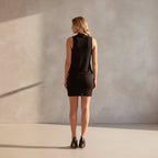 Exclusive Deep V-Neck Sleeveless Beach Dress | Women's Casual Summer Maxi — Black — Size S — Side View