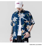 Exclusive Beach couple casual short sleeve — Blue — Size 3XL — Front View