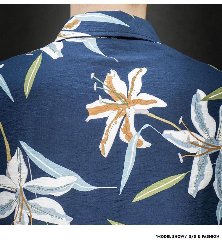 Exclusive Beach couple casual short sleeve — Blue — Size 3XL — Alternate View 12