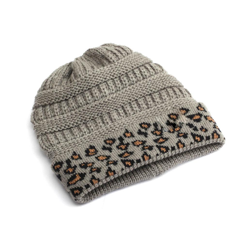 Exclusive Women's Leopard Print Knit Beanie — Beige — Size One Size — Alternate View 12