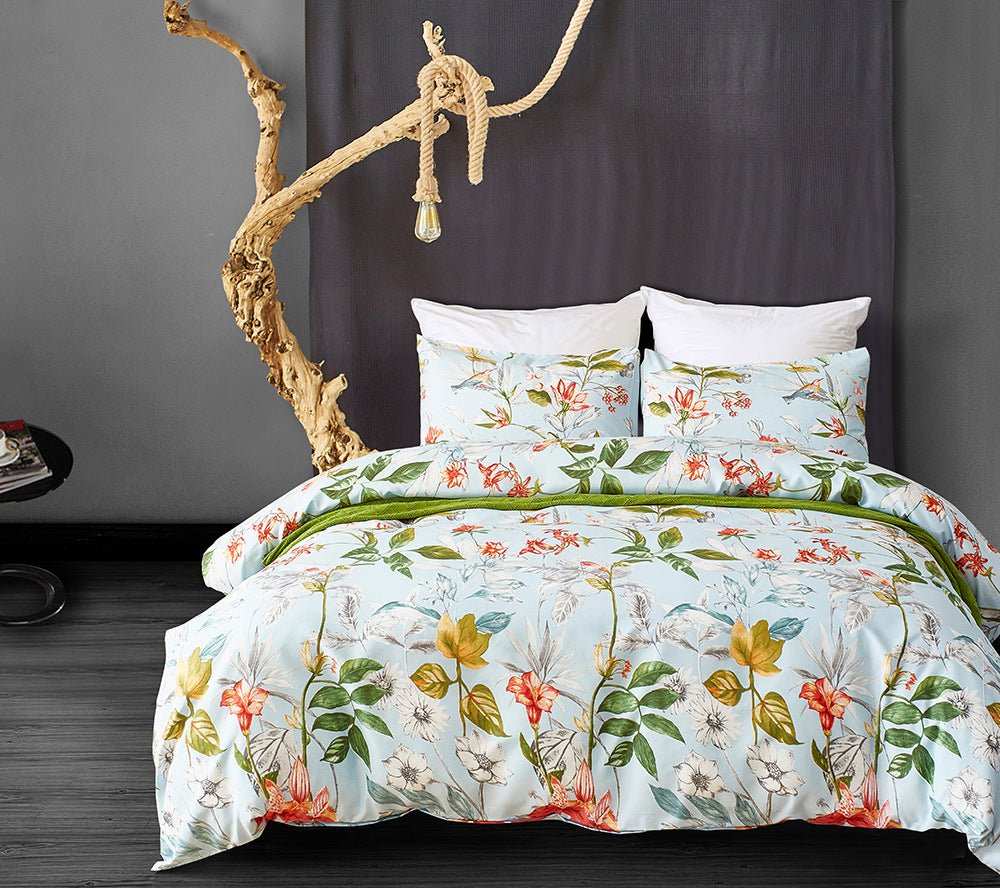 Exclusive Bedding US Size Cross-border Three-piece Set — 7988 — Size Pillowcase And Quilt Cover — Back View