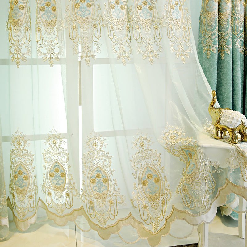 Exclusive Bedroom Full Blackout Curtains Green New — Green cloth — Size 1M — Detail View